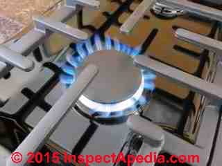 Gas cooktop burner adjustment (C) Daniel Friedman at InspectApedia.com