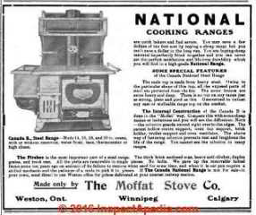 Moffat stove 1909 w asbestos (C) InspectApedia