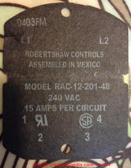 Robertshaw RAC-12-201-48 Oven Controller (C) InspectApedia.com Richard