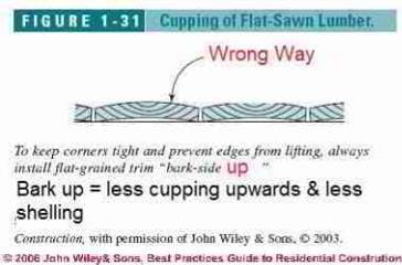Figure 1-31: Cupping of flat sawn lumber (C) Wiley and Sons, S Bliss