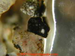 Mineral granules from a Texas roof (C) Daniel Friedman InspectApedia.com