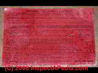 Warning label on attic stair (C) Daniel Friedman