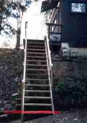 Exterior stair with 2x6 handrail on edge (C) D Friedman