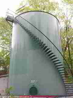 Curved stairway on oil tank exterior (C) Daniel Friedman