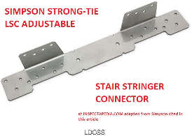 Simpson Strong-Tie LCS Adjustable Stair Stringer Connector at InspectApedia.com www.strongtie.com