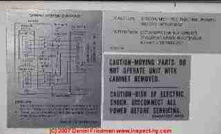 Photograph of an air conditioner wiring diagram.