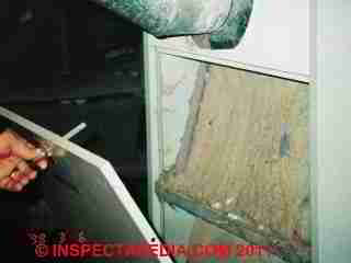 AC Filter dirty clogging © D Friedman at InspectApedia.com 