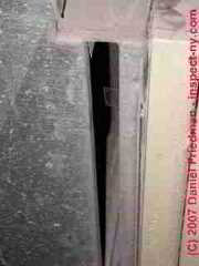 Photograph of air conditioning air handler filter slot