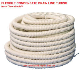 Flexible condensate drain tubing Divdersitech at InspectApedia.com