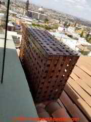 Permanent cover over an air conditioner compressor condenser at Hotel Palomar San Miguel de Allende Guanajuato (C) Daniel Friedman
