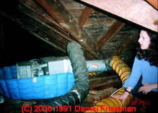 Photograph of  this unusual attic air conditioning system is an example of the range of human creativity observed during a career of building inspections