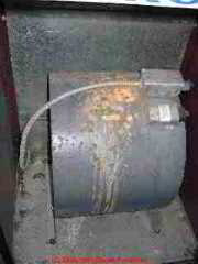 Photograph of  a typical squirrel cage blower fan interior