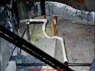 Photograph of  cooling system condensate leaks onto heat exchanger