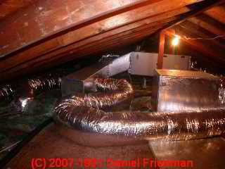 Photo of snaky fiberglass covered flex duct (C) Daniel Friedman