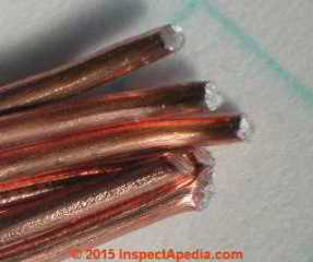 Cut-ends of copper-clad multi-strand #12 aluminum wire (C) Daniel Friedman