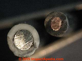 Comparing copper and aluminum wires in cross-section (C) Daniel Friedman