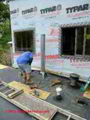 Metal chimney during installation (C) D Friedman