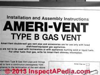 Type B gas vent installation specifications (C) Daniel Friedman