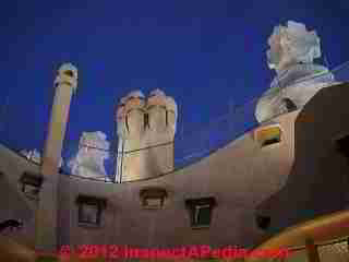 Chimney shrouds atop the Gaudi apartments, Barcelona (C) Daniel Friedman