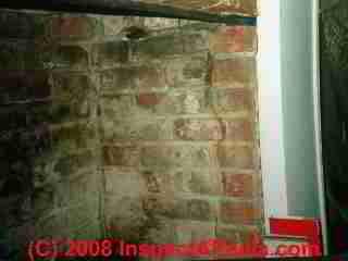 Brick chimney with stains and cracking (C) Daniel Friedman