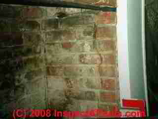 Brick chimney with stains and cracking (C) Daniel Friedman
