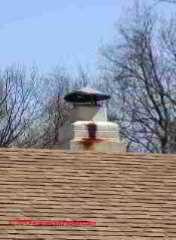 Red rust stain at chimney traced to rusting cap (C) Daniel Friedman