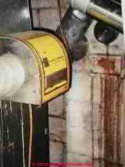 Chimney leak stains at the cleanout door (C) Daniel Friedman