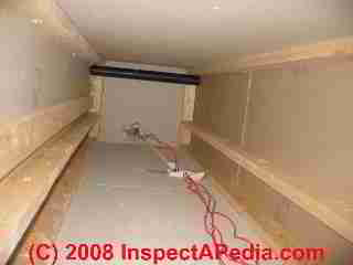 Interior of a wood framed chimney enclosure without the metal chimney  (C) Daniel Friedman