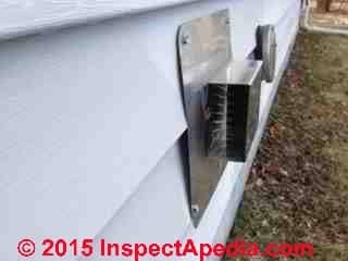 Leaks and icing at direct vent through side wall (C) InspectApedia C.R.