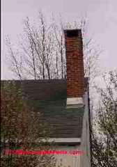 Photograph of a curved chimney separating from a building, viewed from outside (C) Daniel Friedman