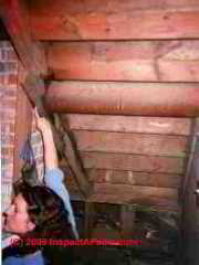 Dangerous fire clearance distance on a gas flue vent connector (C) Daniel Friedman