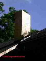 Wood chimney chase at rooftop (C) D Friedman