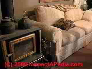 Woodstove by couch (C) Daniel Friedman