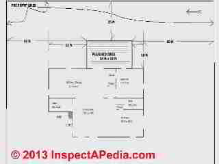 Example plot plan or site plan (C) InspectApedia