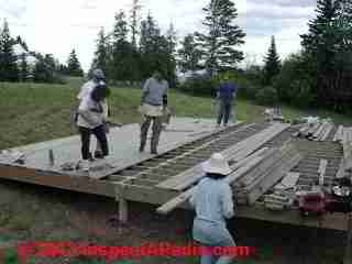 Summerblue Arts Camp stage construction 2001 (C) Daniel Friedman at InspectApedia.com Two Harbors Minnesota