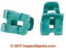 Ideal ground wire clip for metal boxes (C) InspectApedia.com
