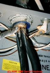 Water tracking marks show leaks into electrical panel (C) Daniel Friedman