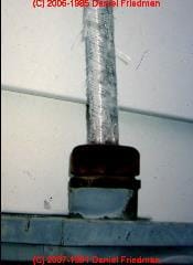 Frayed SEC causes electrical panel rust (C) Daniel Friedman