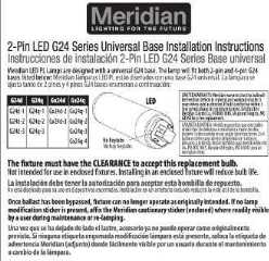 Meridian LED G24 online instructions -  Contact Meridian Lighting at meridianlighting.com
