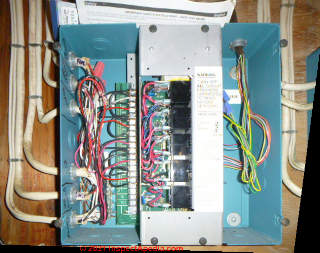 Lutron Lumi-5 Low Voltage Lighting control / relay panel (C) InspectApedia.com Transue