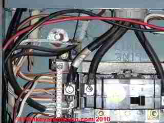 Condensation inside electric service panel (C) 2010 HankeyandBrown.com