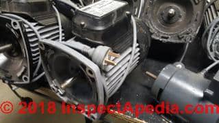 Used pool pump motors can be re-purposed for woodworking equipment, maybe (C) InspectApedia.com Ian