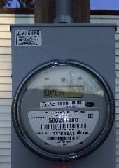 Smart Meter electric meter at a mobile home (C) InspectApedia.com Kia