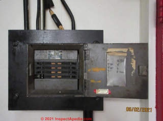 Square D Tpe NAB Panelboard, Thermal Magnetic breakers 100A - age (C) InspectApedia.com Lew