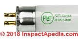 T4 Fluorescent bulb properties at InspectApedia.com