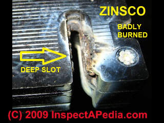 Zinsco circuit breaker close-up showing bus connection (C) Daniel Friedman