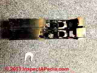 Zinsco breaker burnup photo (C) InspectAPedia Adam Kranzel 