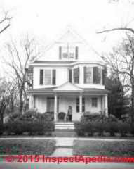 Sketch of basic architectural house styles with common period dates