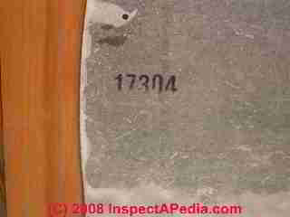 Fiber cement siding shingle back side identification stamp (C) Daniel Friedman
