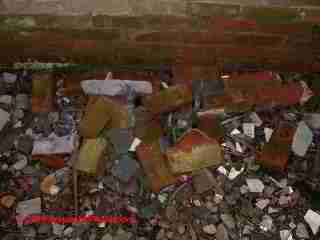 Rebuilt brick veneer wall © Daniel Friedman at InspectApedia.com